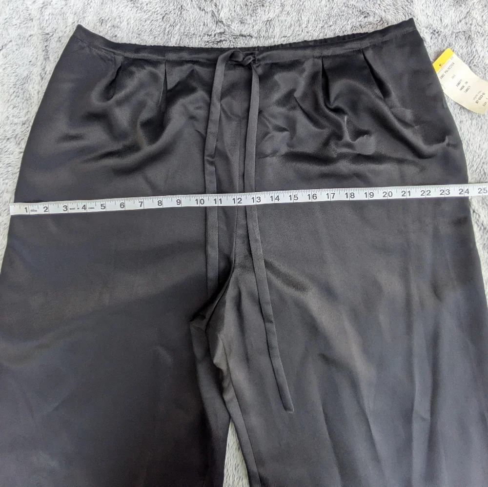 Vintage Harve Benard Wide Leg Satin Drawstring Pants Size‎ 14 Black